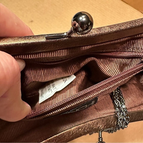 Franchi Collection convertible clutch/handbag, bronze, metallic, chain, vintage - Picture 2 of 9